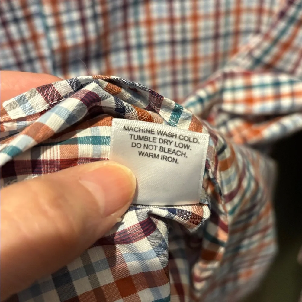 Johnston & Murphy Men’s XL Multi-Color Gingham/Plaid Long Sleeve 100% Cotton - Picture 9 of 10